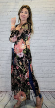 Load image into Gallery viewer, Black Floral Duster