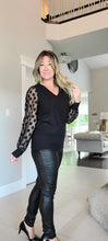 Load image into Gallery viewer, Sheer Polka Dot Sleeve Sweater