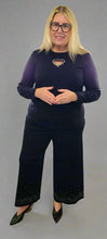 Load image into Gallery viewer, Crystal Embellished Wide Leg Pants