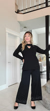 Load image into Gallery viewer, Crystal Embellished Wide Leg Pants