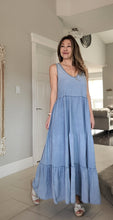 Load image into Gallery viewer, Tiered Cotton Maxi Dress with Heart Cut-Out