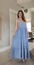 Load image into Gallery viewer, Tiered Cotton Maxi Dress with Heart Cut-Out