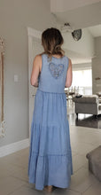 Load image into Gallery viewer, Tiered Cotton Maxi Dress with Heart Cut-Out