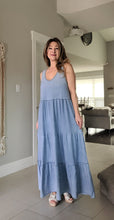 Load image into Gallery viewer, Tiered Cotton Maxi Dress with Heart Cut-Out
