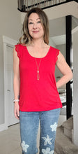 Load image into Gallery viewer, Abigail's Crochet Trimmed Sleeveless Top