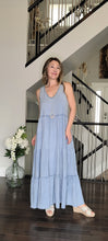 Load image into Gallery viewer, Tiered Cotton Maxi Dress with Heart Cut-Out