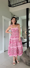 Load image into Gallery viewer, Posey's Pink Tiered Midi Dress