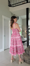 Load image into Gallery viewer, Posey's Pink Tiered Midi Dress