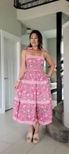 Load image into Gallery viewer, Posey's Pink Tiered Midi Dress