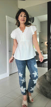 Load image into Gallery viewer, The Flirty Scalloped White Top
