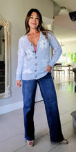 Load image into Gallery viewer, Baby Blue Daisy Cardigan