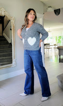 Load image into Gallery viewer, Sequined Heart Cardigan Sweater