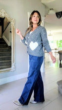 Load image into Gallery viewer, Sequined Heart Cardigan Sweater