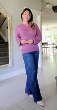Load image into Gallery viewer, Mauve Bishop Sleeve Sweater