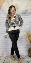 Load image into Gallery viewer, Bows + Stripes Cardigan