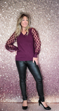 Load image into Gallery viewer, Sheer Polka Dot Sleeve Sweater