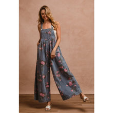 Load image into Gallery viewer, Vintage Floral Denim Overalls
