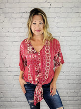 Load image into Gallery viewer, Boho Tie Blouse