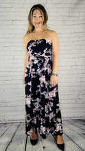 Load image into Gallery viewer, Navy Jumpsuit with Leg Slits