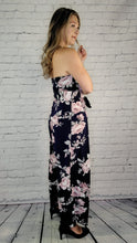 Load image into Gallery viewer, Navy Jumpsuit with Leg Slits