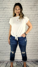 Load image into Gallery viewer, Boat Neck Tie Front Tee