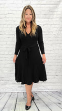 Load image into Gallery viewer, Knit Faux Wrap Dress with belt