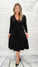 Load image into Gallery viewer, Knit Faux Wrap Dress with belt