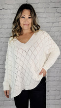 Load image into Gallery viewer, Diamond Knit VNeck Sweater