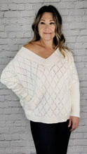 Load image into Gallery viewer, Diamond Knit VNeck Sweater