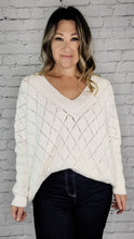 Load image into Gallery viewer, Diamond Knit VNeck Sweater