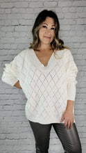Load image into Gallery viewer, Diamond Knit VNeck Sweater
