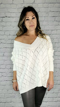 Load image into Gallery viewer, Diamond Knit VNeck Sweater