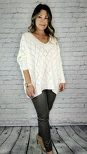 Load image into Gallery viewer, Diamond Knit VNeck Sweater