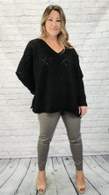 Load image into Gallery viewer, Diamond Knit VNeck Sweater