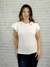 Load image into Gallery viewer, Flutter Sleeve Pointelle Top