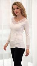 Load image into Gallery viewer, Lace Trimmed Bamboo Top