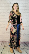 Load image into Gallery viewer, Black Floral Duster
