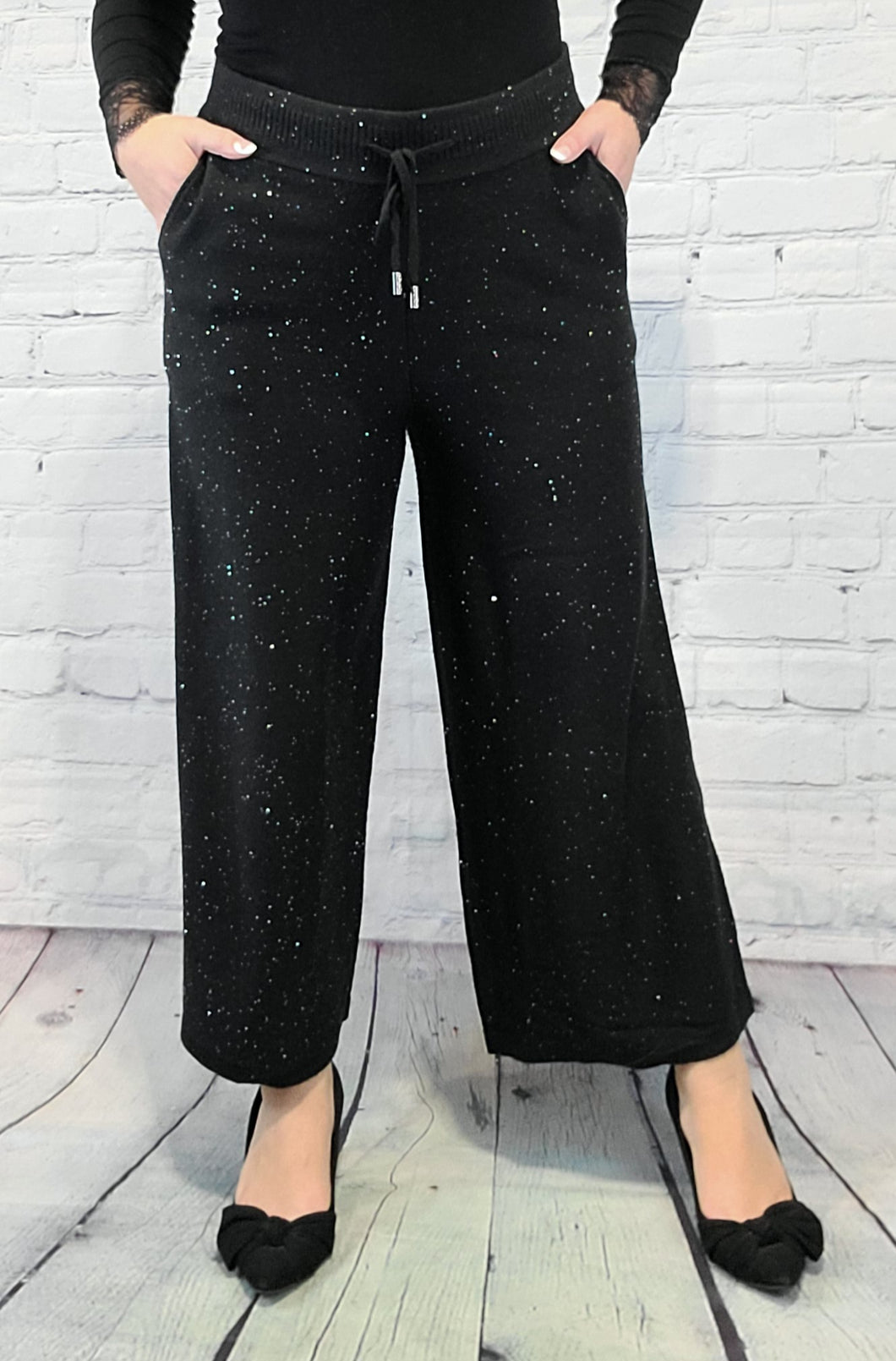 Shimmer Knit Wide Leg Pants