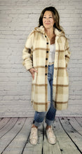 Load image into Gallery viewer, Long Plaid Teddy Coat
