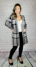 Load image into Gallery viewer, Plaid Hooded Cardigan
