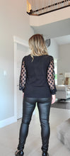 Load image into Gallery viewer, Sheer Polka Dot Sleeve Sweater
