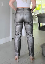 Load image into Gallery viewer, Silver Metallic Stretchy Pants
