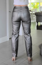 Load image into Gallery viewer, Silver Metallic Stretchy Pants
