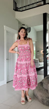 Load image into Gallery viewer, Posey&#39;s Pink Tiered Midi Dress
