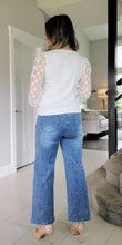 Load image into Gallery viewer, Sheer Polka Dot Sleeve Sweater
