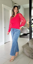Load image into Gallery viewer, Sheer Polka Dot Sleeve Sweater
