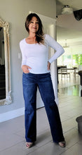 Load image into Gallery viewer, Silver Check Wide Leg Jeans
