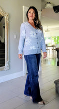 Load image into Gallery viewer, Baby Blue Daisy Cardigan
