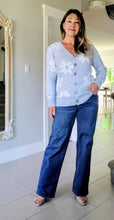 Load image into Gallery viewer, Baby Blue Daisy Cardigan

