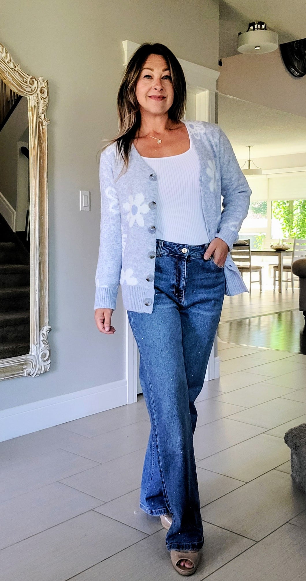 Baby Blue Daisy Cardigan